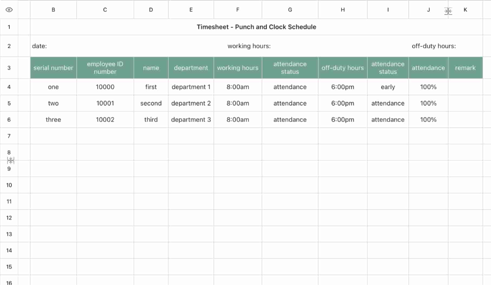 Timesheet-Punch and Clock Schedule